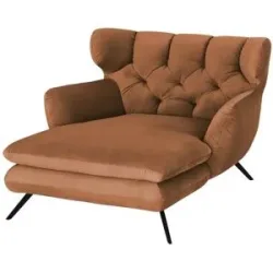 Jette Home Longseat-Sessel Samt Caldara ¦ braun ¦ Maße (cm): B: 130 H: 95 T: