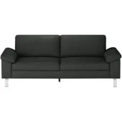 Max Schelling Ledersofa mit Winkelfüßen Maximum ¦ schwarz ¦ Maße (cm): B: 224 H: