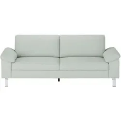 Max Schelling Ledersofa mit Winkelfüßen Maximum ¦ grau ¦ Maße (cm): B: 224 H: 86