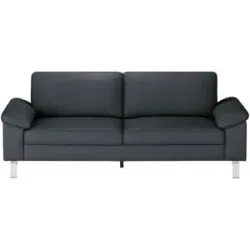 Max Schelling Ledersofa mit Winkelfüßen Maximum ¦ blau ¦ Maße (cm): B: 224 H: 86