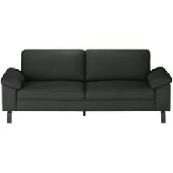 Max Schelling Ledersofa mit Winkelfüßen Maximum ¦ schwarz ¦ Maße (cm): B: 224 H: