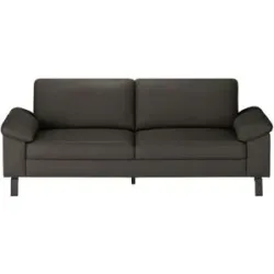 Max Schelling Ledersofa mit Winkelfüßen Maximum ¦ braun ¦ Maße (cm): B: 224 H: