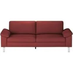 Max Schelling Ledersofa mit Winkelfüßen Maximum ¦ rot ¦ Maße (cm): B: 224 H: 86