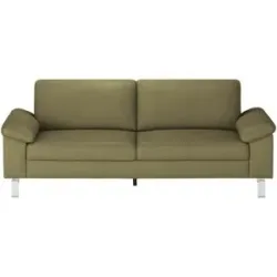 Max Schelling Ledersofa mit Winkelfüßen Maximum ¦ grün ¦ Maße (cm): B: 224 H: 86