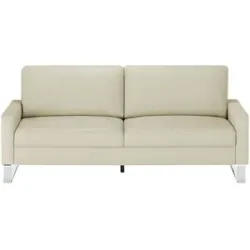 Max Schelling Ledersofa mit Kufengestell Maximum ¦ beige ¦ Maße (cm): B: 204 H: