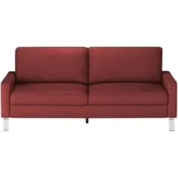 Max Schelling Ledersofa mit Winkelfüßen Maximum ¦ rot ¦ Maße (cm): B: 204 H: 86