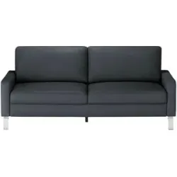 Max Schelling Ledersofa mit Winkelfüßen Maximum ¦ blau ¦ Maße (cm): B: 204 H: 86