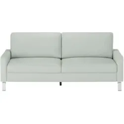 Max Schelling Ledersofa mit Winkelfüßen Maximum ¦ grau ¦ Maße (cm): B: 204 H: 86