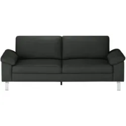 Max Schelling Ledersofa mit Winkelfüßen Maximum ¦ schwarz ¦ Maße (cm): B: 204 H: