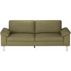 Max Schelling Ledersofa mit Winkelfüßen Maximum ¦ grün ¦ Maße (cm): B: 204 H: 86