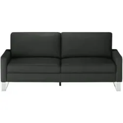 Max Schelling Ledersofa mit Kufengestell Maximum ¦ schwarz ¦ Maße (cm): B: 184