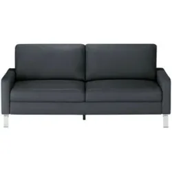 Max Schelling Ledersofa mit Winkelfüßen Maximum ¦ blau ¦ Maße (cm): B: 184 H: 86