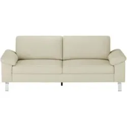 Max Schelling Ledersofa mit Winkelfüßen Maximum ¦ beige ¦ Maße (cm): B: 184 H:
