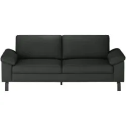 Max Schelling Ledersofa mit Winkelfüßen Maximum ¦ schwarz ¦ Maße (cm): B: 184 H:
