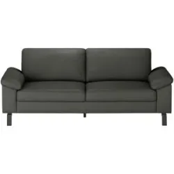 Max Schelling Ledersofa mit Winkelfüßen Maximum ¦ grau ¦ Maße (cm): B: 184 H: 86
