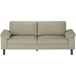 Max Schelling Ledersofa mit Winkelfüßen Maximum ¦ grau ¦ Maße (cm): B: 184 H: 86
