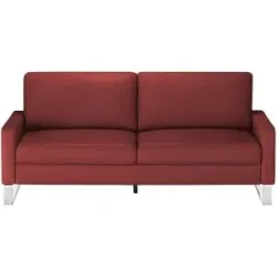 Max Schelling Ledersofa mit Kufengestell Maximum ¦ rot ¦ Maße (cm): B: 164 H: 86