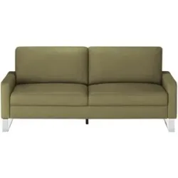 Max Schelling Ledersofa mit Kufengestell Maximum ¦ grün ¦ Maße (cm): B: 164 H: