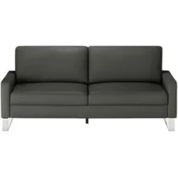 Max Schelling Ledersofa mit Kufengestell Maximum ¦ grau ¦ Maße (cm): B: 164 H: