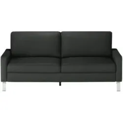 Max Schelling Ledersofa mit Winkelfüßen Maximum ¦ schwarz ¦ Maße (cm): B: 164 H: