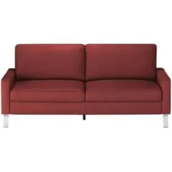 Max Schelling Ledersofa mit Winkelfüßen Maximum ¦ rot ¦ Maße (cm): B: 164 H: 86