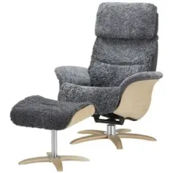 Nils Olsen Relaxsessel aus Schaffell  Balance ¦ grau ¦ Maße (cm): B: 76 H: 106