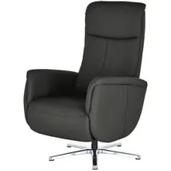 meinSofa Relaxsessel aus Leder Franzi-L ¦ schwarz ¦ Maße (cm): B: 71 H: 112 T: