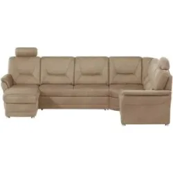 meinSofa Wohnlandschaft aus Mikrofaser Edda ¦ beige ¦ Maße (cm): B: 310 H: 96 T: