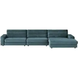Höffner Ecksofa Samt  Scarlatti ¦ blau ¦ Maße (cm): B: 416 H: 83 T: 205.0