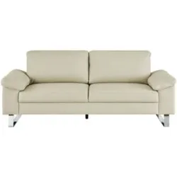 Max Schelling Ledersofa mit Kufengestell Maximum ¦ beige ¦ Maße (cm): B: 184 H: