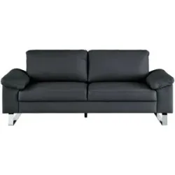 Max Schelling Ledersofa mit Kufengestell Maximum ¦ blau ¦ Maße (cm): B: 204 H: