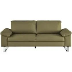 Max Schelling Ledersofa mit Kufengestell Maximum ¦ grün ¦ Maße (cm): B: 204 H: