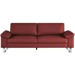 Max Schelling Ledersofa mit Kufengestell Maximum ¦ rot ¦ Maße (cm): B: 224 H: 86