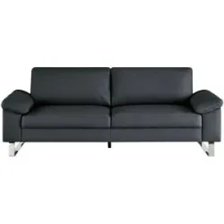 Max Schelling Ledersofa mit Kufengestell Maximum ¦ blau ¦ Maße (cm): B: 224 H: