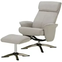 Höffner Fernsehsessel mit Hocker  Babette ¦ grau ¦ Maße (cm): B: 76 H: 105 T: 81.0