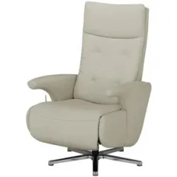 meinSofa Drehsessel aus Leder Franzi ¦ grau ¦ Maße (cm): B: 73 H: 115 T: 83.0