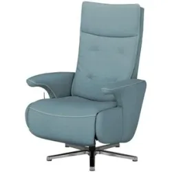 meinSofa Drehsessel aus Leder Franzi ¦ blau ¦ Maße (cm): B: 73 H: 115 T: 83.0