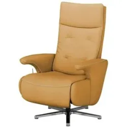 meinSofa Drehsessel aus Leder Franzi ¦ orange ¦ Maße (cm): B: 73 H: 115 T: 83.0