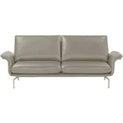 Nils Olsen Ledersofa aus Echtleder Alva ¦ grau ¦ Maße (cm): B: 214 H: 87 T: