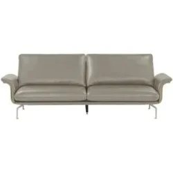 Nils Olsen Ledersofa aus Echtleder Alva ¦ grau ¦ Maße (cm): B: 244 H: 87 T: