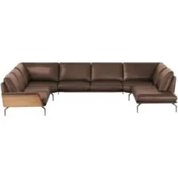 Nils Olsen Leder-Wohnlandschaft  Alva ¦ braun ¦ Maße (cm): B: 404 H: 87 T: 309.0