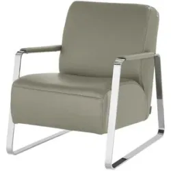 W.SCHILLIG Sessel aus Leder 17350 Quadroo ¦ grau ¦ Maße (cm): B: 65 H: 82 T: