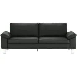 Höffner Einzelsofa aus Echtleder Bena ¦ schwarz ¦ Maße (cm): B: 228 H: 86 T: 97.0