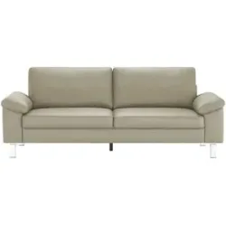 Höffner Einzelsofa aus Echtleder Bena ¦ grau ¦ Maße (cm): B: 228 H: 86 T: 97.0