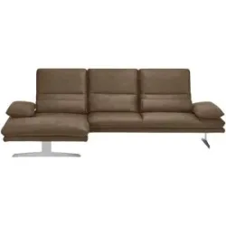 W.SCHILLIG Ecksofa aus Mikrofaser Broadway ¦ braun ¦ Maße (cm): B: 291 H: 94 T: