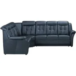 Polstermöbel Oelsa Komfort-Ecksofa aus Leder  Andorra ¦ türkis/petrol ¦ Maße