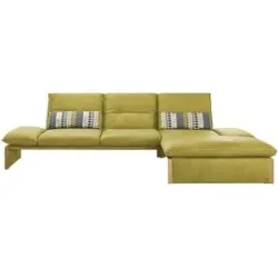 Koinor Leder-Ecksofa mit Massivholzrahmen aus Wildeiche Humfrey ¦ grün ¦ Maße