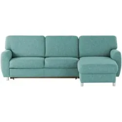 smart Ecksofa  Valencia ¦ türkis/petrol ¦ Maße (cm): B: 263 H: 90 T: 173.0