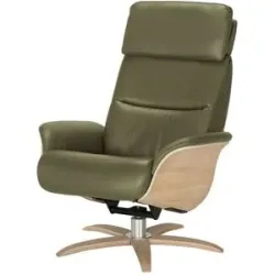 Nils Olsen Relaxsessel Leder mit Relaxfunktion Balance ¦ grün ¦ Maße (cm): B: 80