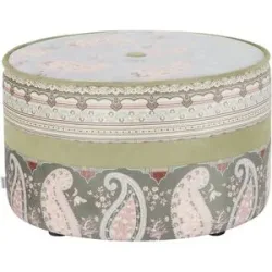 bassetti by SCHRÖNO Pouf aus Velours Tino ¦ grün ¦ Maße (cm): H: 39  Ø: 63